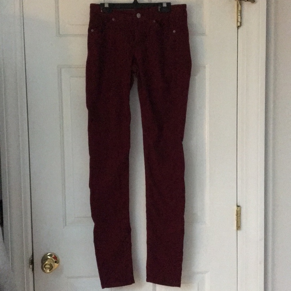 Maroon Corduroy skinny pants H&M